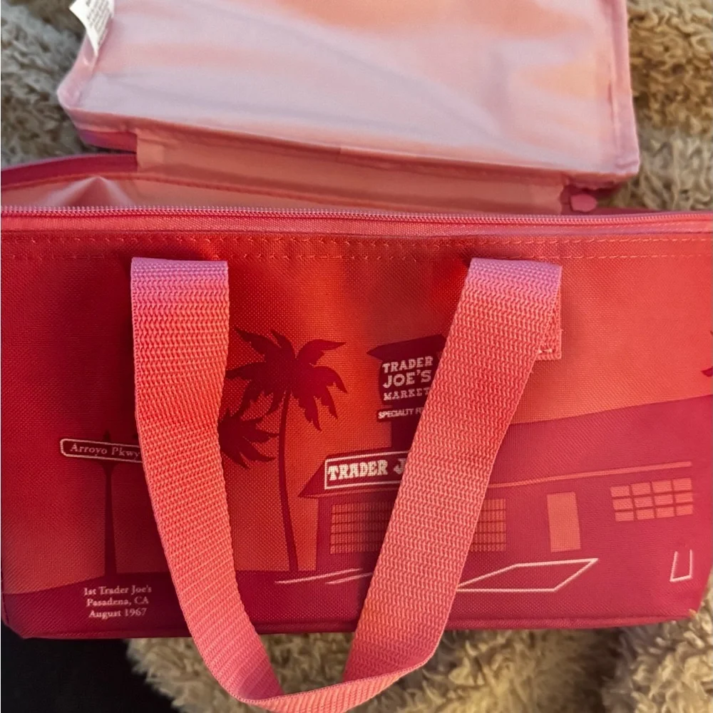 Trader Joe's Pink Mini Insulated Tote Bag - Picture 1 of 8